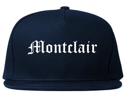 Montclair California CA Old English Mens Snapback Hat Navy Blue