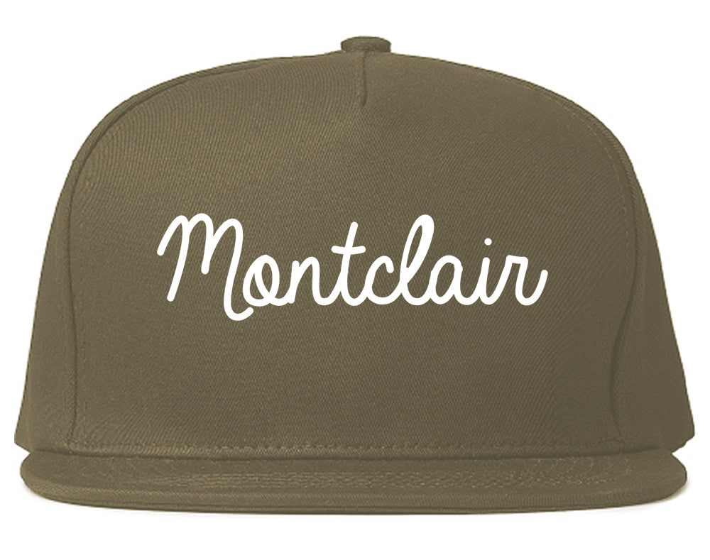Montclair California CA Script Mens Snapback Hat Grey