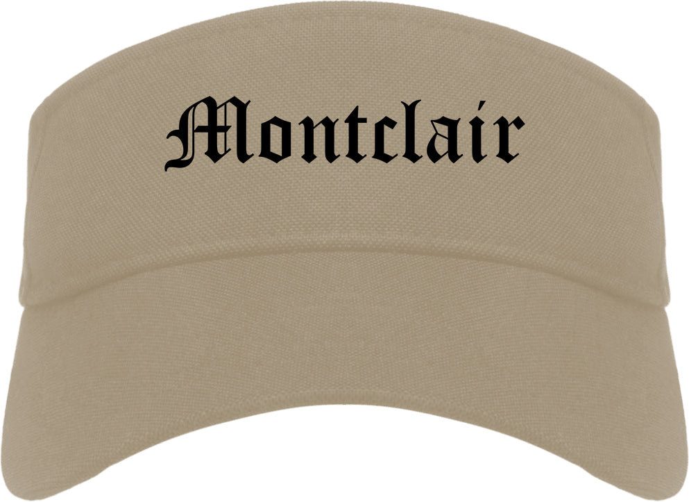 Montclair California CA Old English Mens Visor Cap Hat Khaki