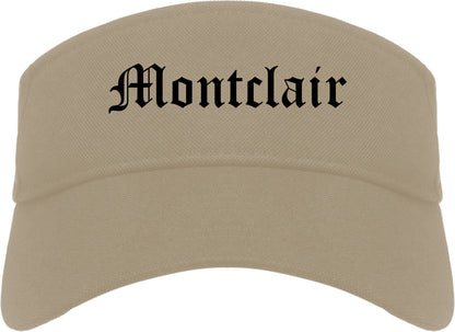 Montclair California CA Old English Mens Visor Cap Hat Khaki