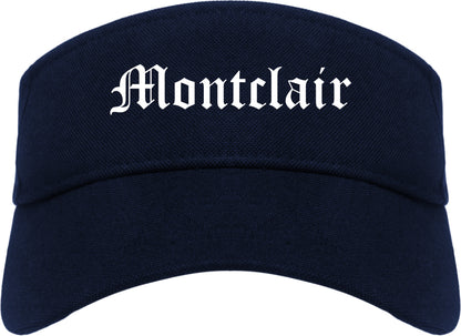 Montclair California CA Old English Mens Visor Cap Hat Navy Blue