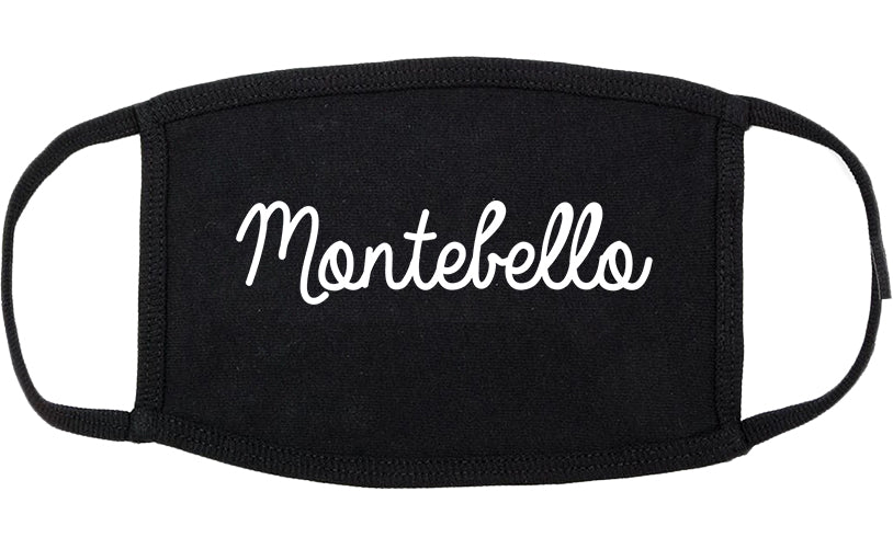 Montebello California CA Script Cotton Face Mask Black
