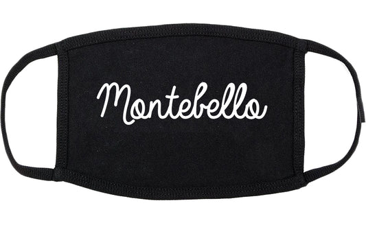 Montebello California CA Script Cotton Face Mask Black
