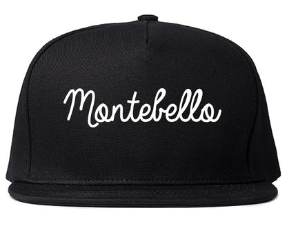 Montebello California CA Script Mens Snapback Hat Black