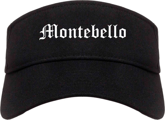 Montebello California CA Old English Mens Visor Cap Hat Black