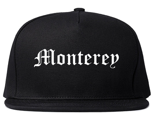 Monterey California CA Old English Mens Snapback Hat Black