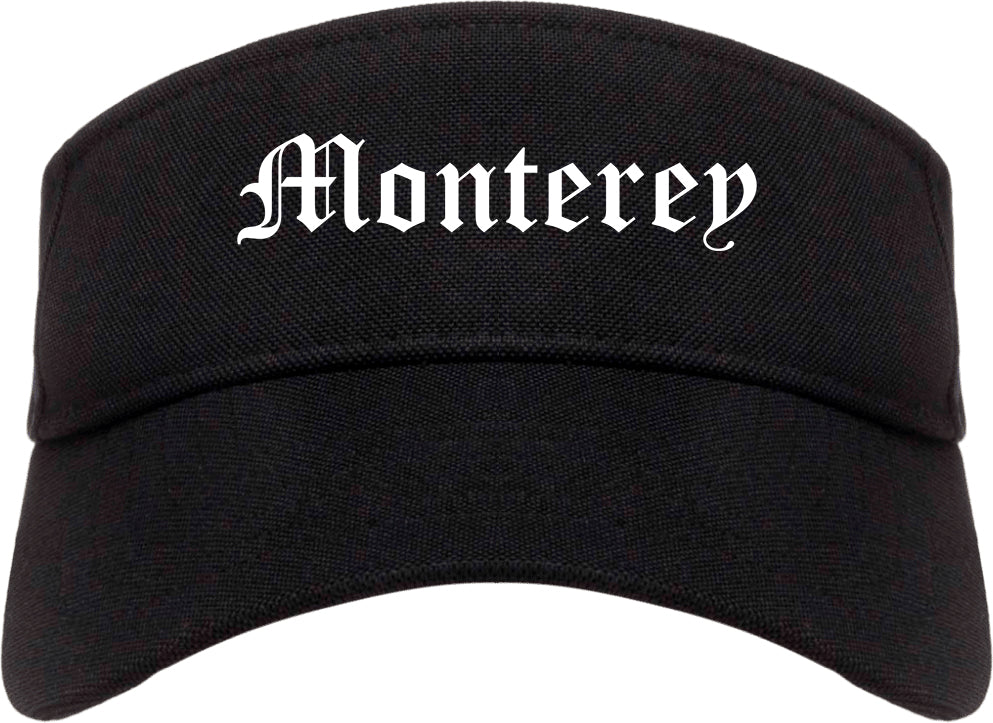 Monterey California CA Old English Mens Visor Cap Hat Black