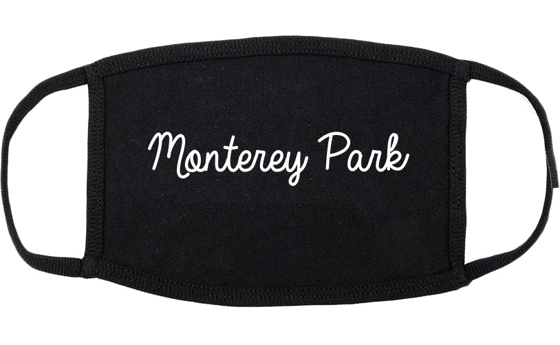 Monterey Park California CA Script Cotton Face Mask Black