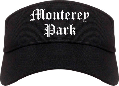 Monterey Park California CA Old English Mens Visor Cap Hat Black