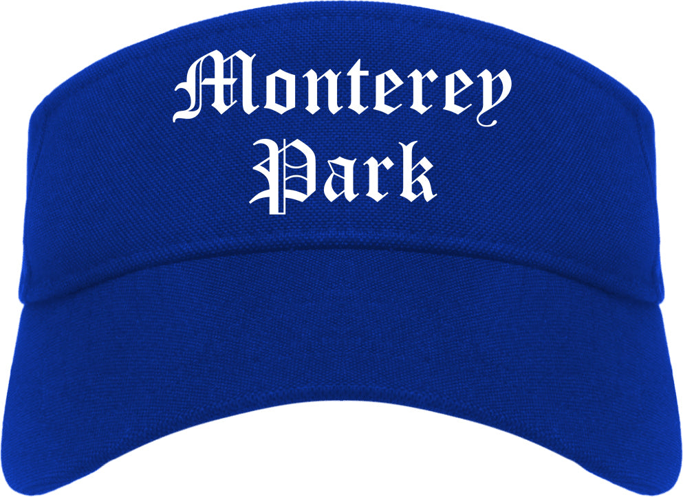 Monterey Park California CA Old English Mens Visor Cap Hat Royal Blue