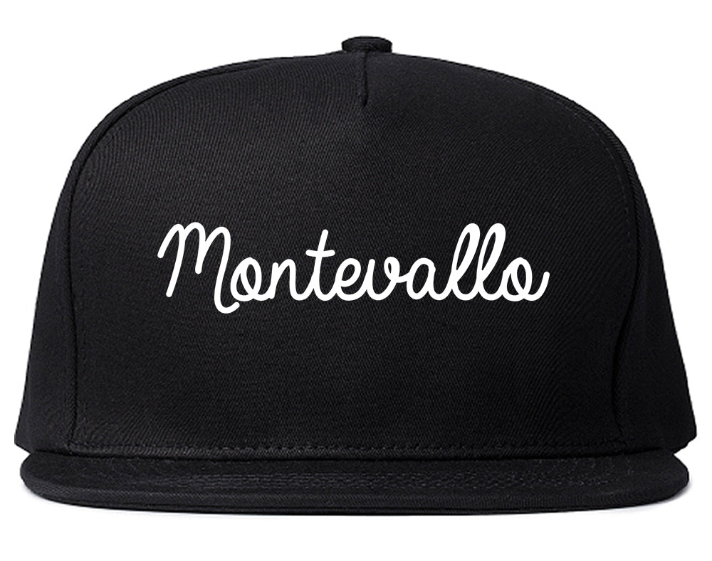 Montevallo Alabama AL Script Mens Snapback Hat Black
