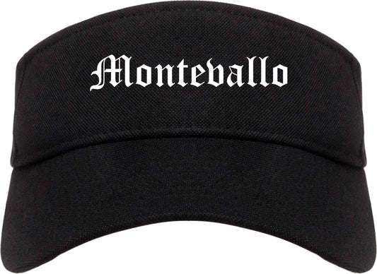Montevallo Alabama AL Old English Mens Visor Cap Hat Black