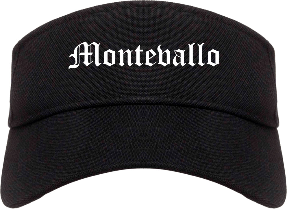 Montevallo Alabama AL Old English Mens Visor Cap Hat Black