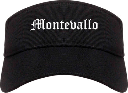 Montevallo Alabama AL Old English Mens Visor Cap Hat Black