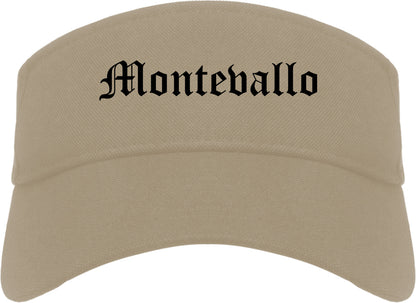 Montevallo Alabama AL Old English Mens Visor Cap Hat Khaki