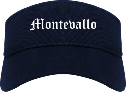 Montevallo Alabama AL Old English Mens Visor Cap Hat Navy Blue
