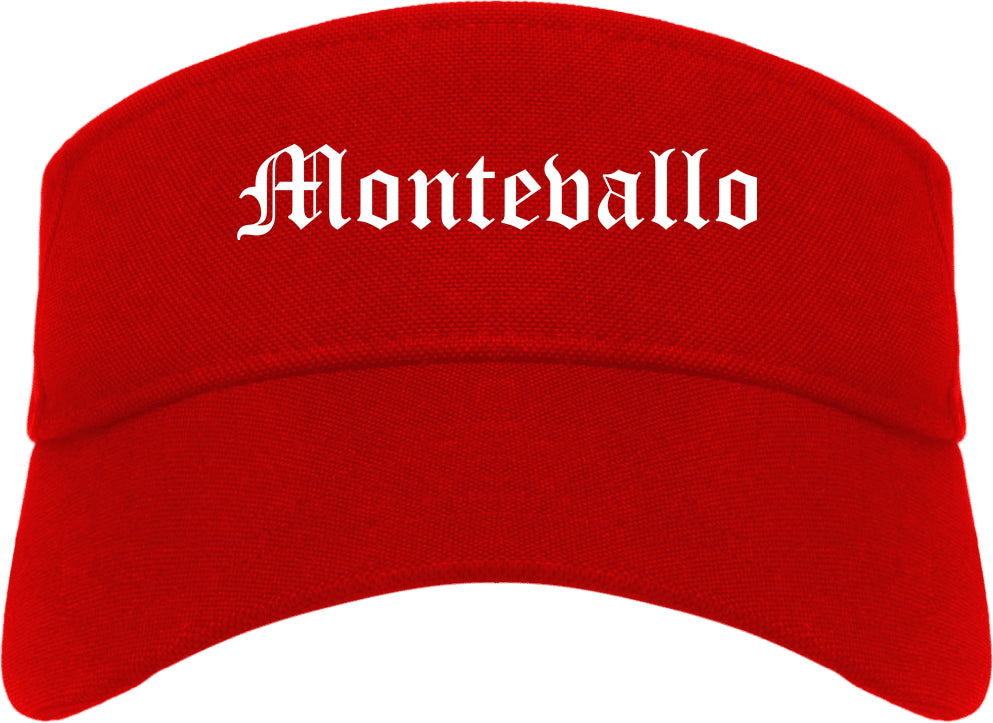 Montevallo Alabama AL Old English Mens Visor Cap Hat Red