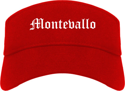 Montevallo Alabama AL Old English Mens Visor Cap Hat Red