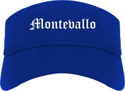 Montevallo Alabama AL Old English Mens Visor Cap Hat Royal Blue