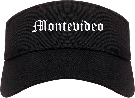 Montevideo Minnesota MN Old English Mens Visor Cap Hat Black