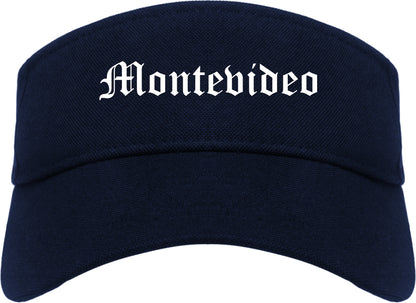 Montevideo Minnesota MN Old English Mens Visor Cap Hat Navy Blue
