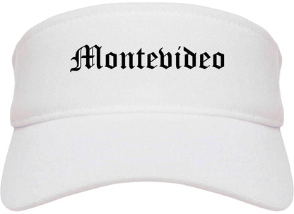 Montevideo Minnesota MN Old English Mens Visor Cap Hat White