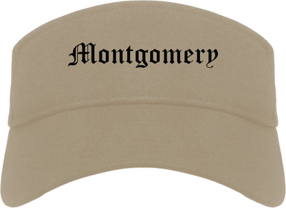 Montgomery Alabama AL Old English Mens Visor Cap Hat Khaki