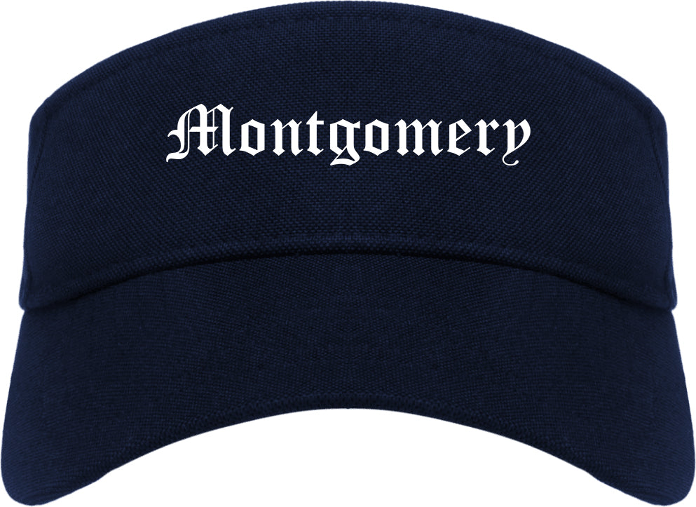 Montgomery Alabama AL Old English Mens Visor Cap Hat Navy Blue
