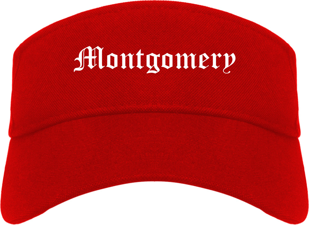 Montgomery Alabama AL Old English Mens Visor Cap Hat Red