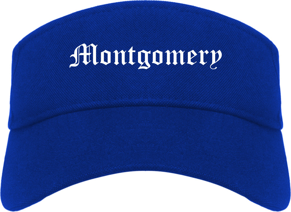 Montgomery Alabama AL Old English Mens Visor Cap Hat Royal Blue