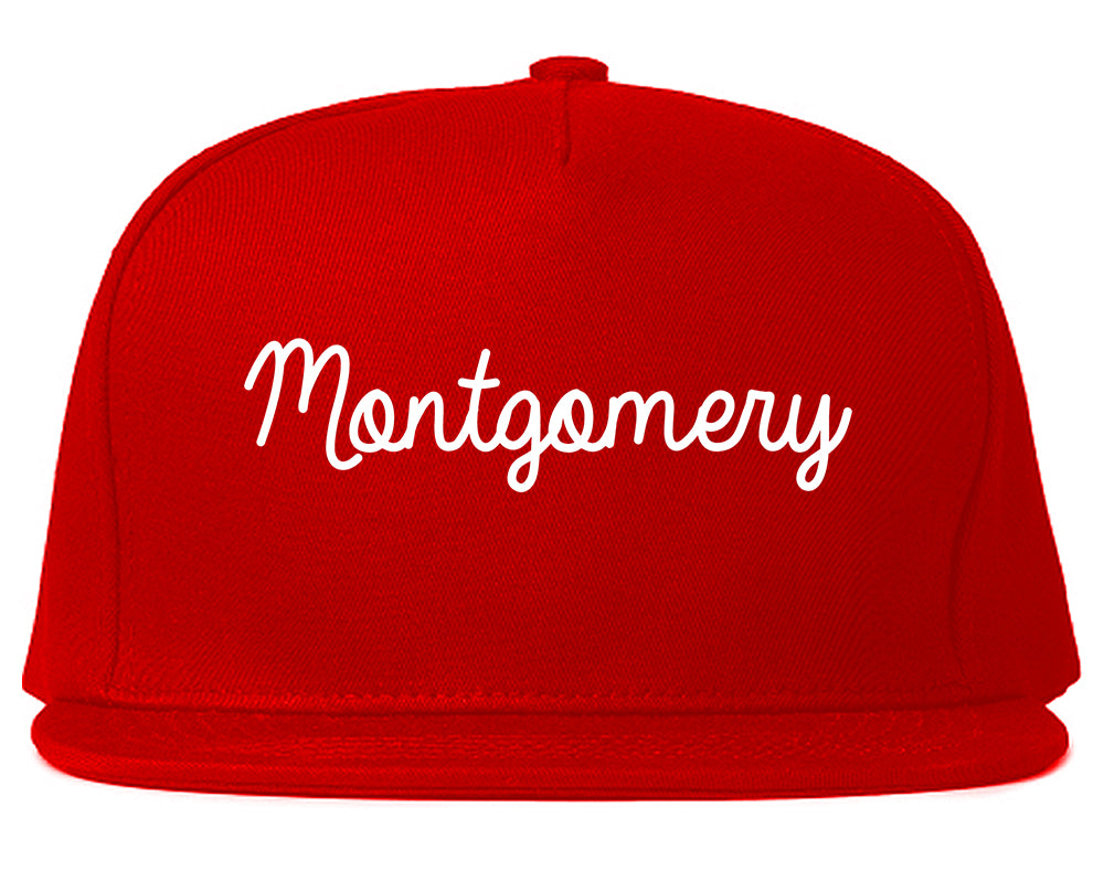 Montgomery Illinois IL Script Mens Snapback Hat Red
