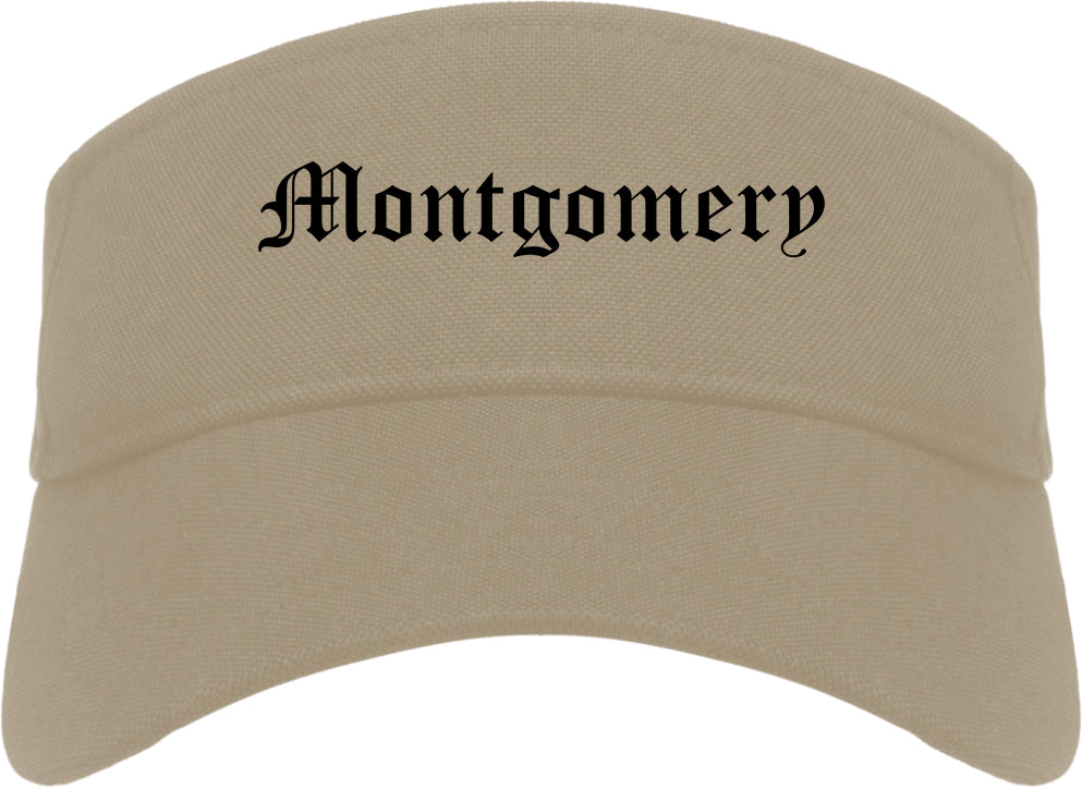Montgomery Illinois IL Old English Mens Visor Cap Hat Khaki