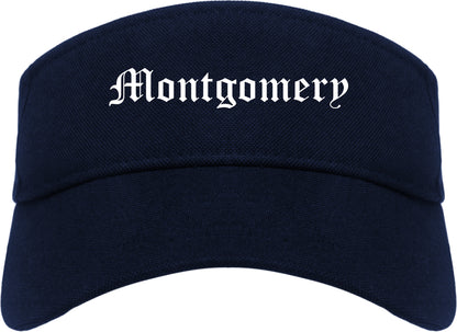 Montgomery Illinois IL Old English Mens Visor Cap Hat Navy Blue