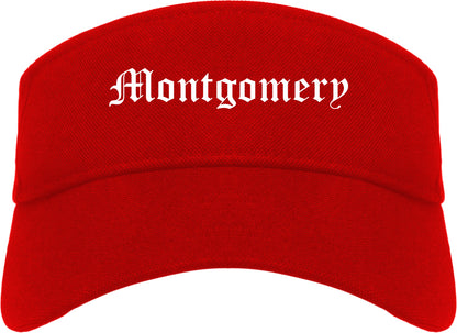 Montgomery Illinois IL Old English Mens Visor Cap Hat Red