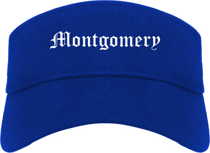 Montgomery Illinois IL Old English Mens Visor Cap Hat Royal Blue