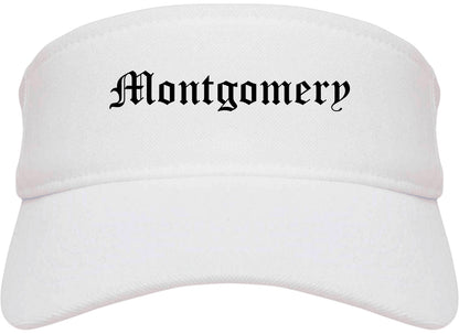 Montgomery Illinois IL Old English Mens Visor Cap Hat White