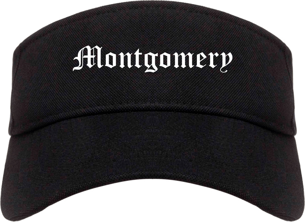 Montgomery New York NY Old English Mens Visor Cap Hat Black