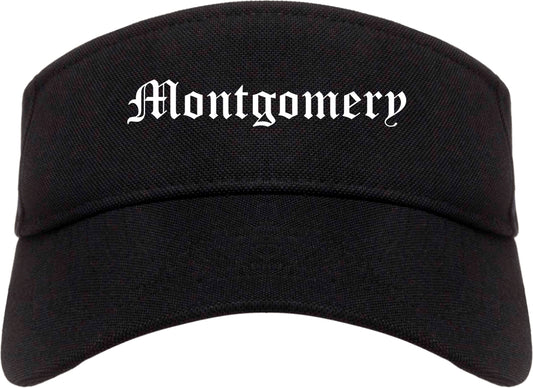 Montgomery New York NY Old English Mens Visor Cap Hat Black