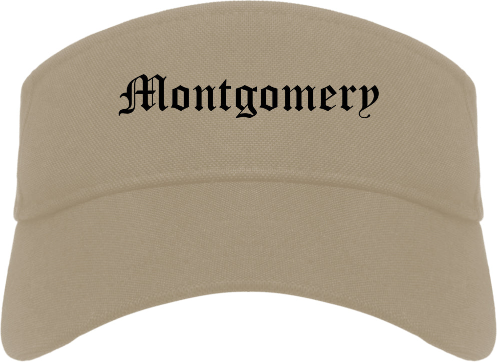 Montgomery New York NY Old English Mens Visor Cap Hat Khaki
