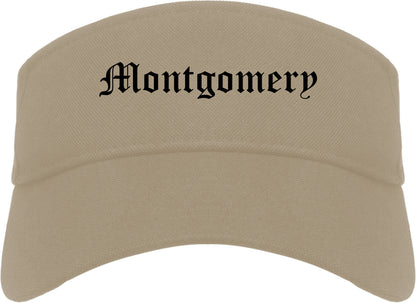 Montgomery New York NY Old English Mens Visor Cap Hat Khaki