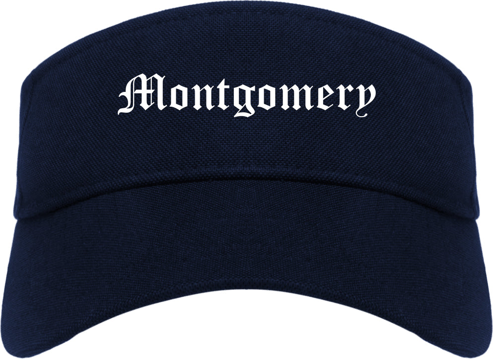 Montgomery New York NY Old English Mens Visor Cap Hat Navy Blue