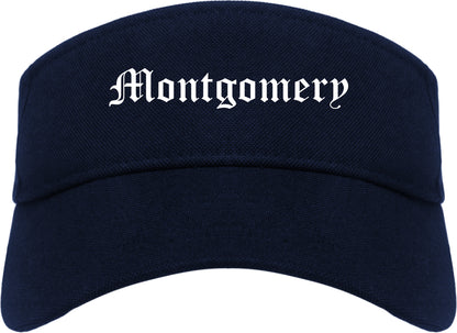 Montgomery New York NY Old English Mens Visor Cap Hat Navy Blue