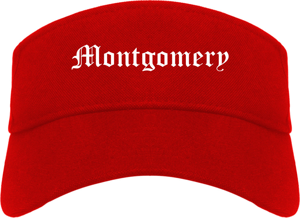 Montgomery New York NY Old English Mens Visor Cap Hat Red