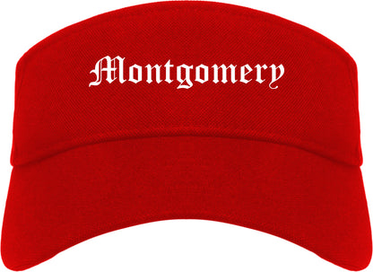Montgomery New York NY Old English Mens Visor Cap Hat Red