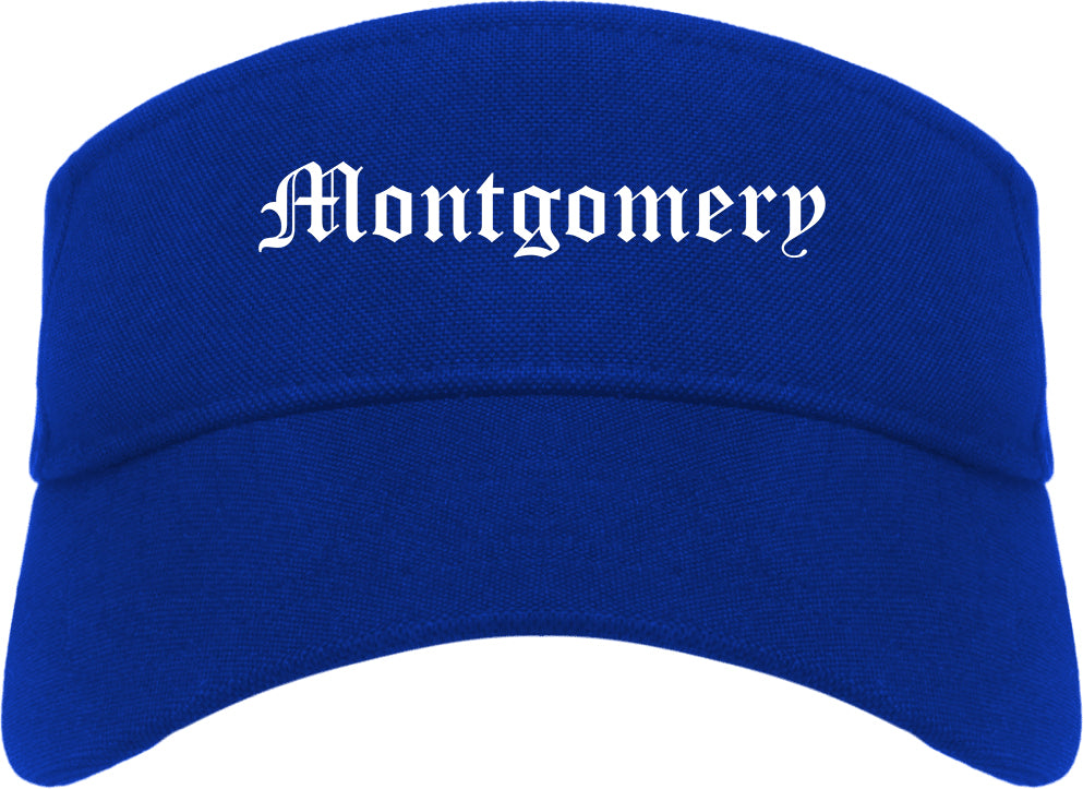 Montgomery New York NY Old English Mens Visor Cap Hat Royal Blue