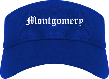 Montgomery New York NY Old English Mens Visor Cap Hat Royal Blue