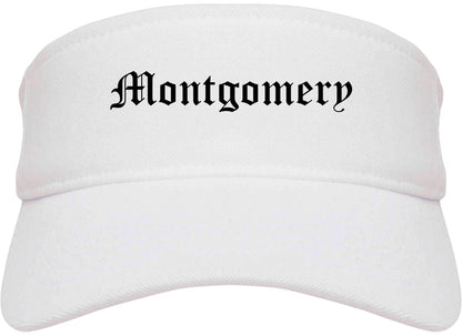 Montgomery New York NY Old English Mens Visor Cap Hat White