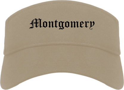 Montgomery Ohio OH Old English Mens Visor Cap Hat Khaki