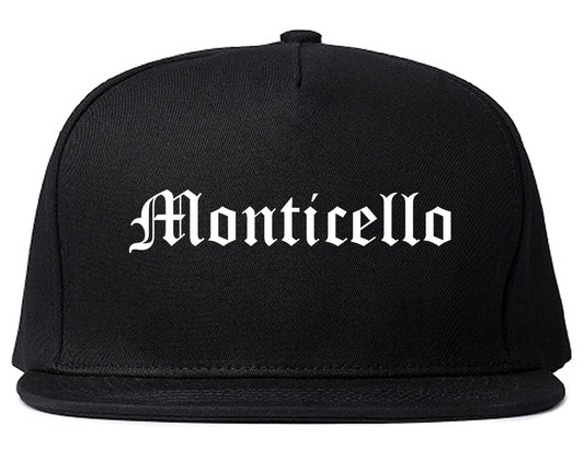 Monticello Arkansas AR Old English Mens Snapback Hat Black
