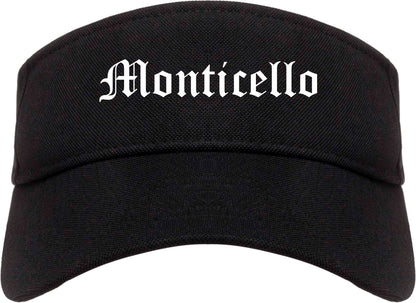 Monticello Kentucky KY Old English Mens Visor Cap Hat Black